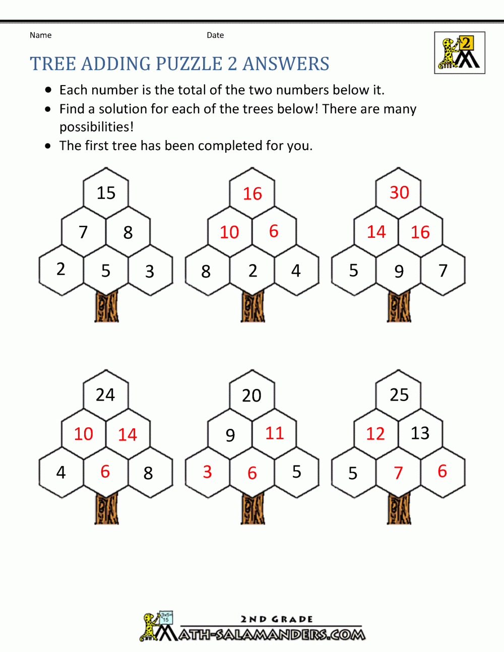 Free Math Puzzles Addition And Subtraction