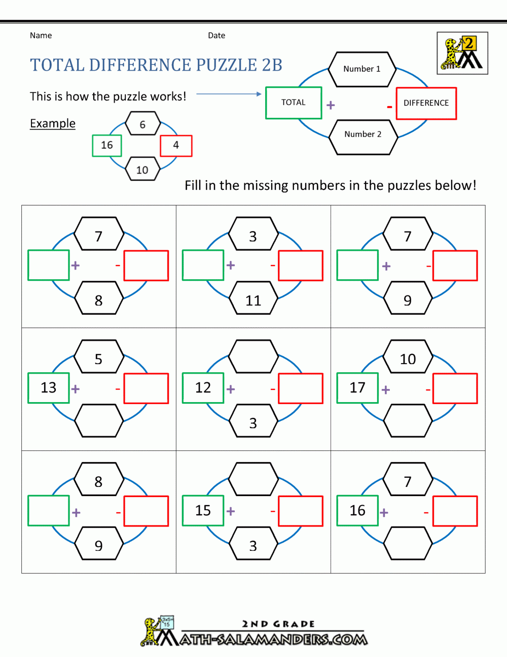 Math Picture Puzzle Worksheets