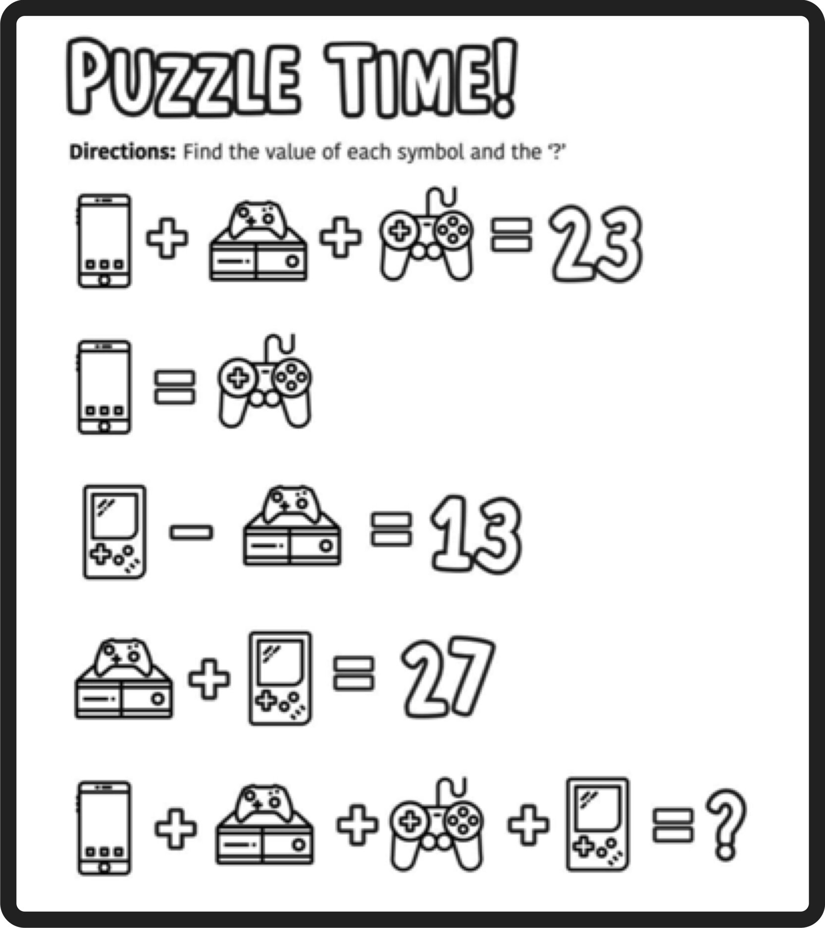 Fun Maths Puzzles Worksheets Ks3