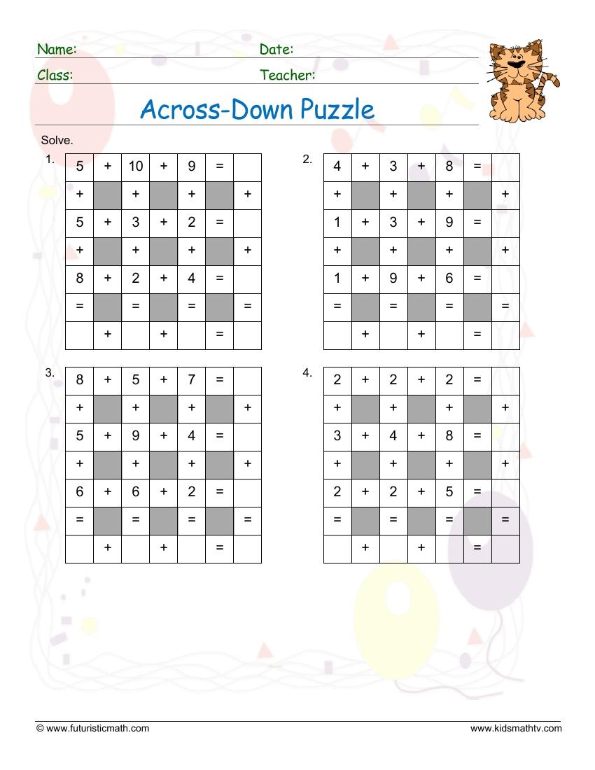 High School Puzzle Worksheets