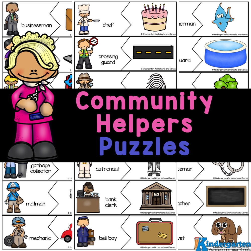 FREE Printable Puzzles Community Helpers Activity Worksheets Library