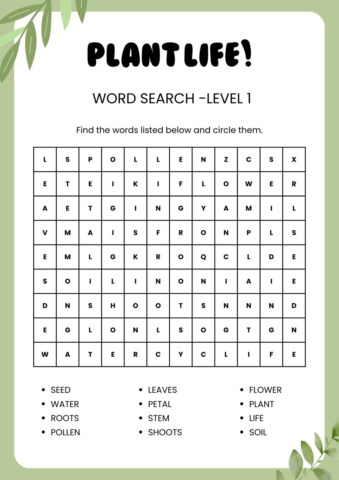 Word Puzzle Worksheets