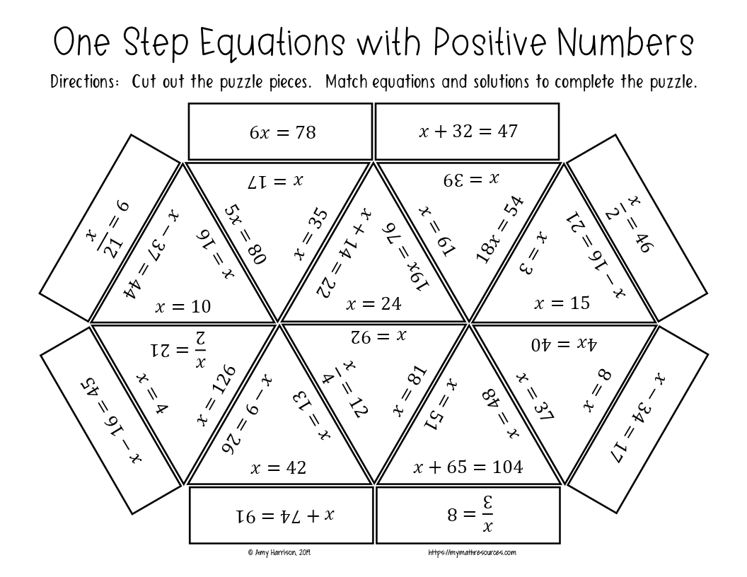Free Solving One Step Equations Worksheet Puzzle Download Free Solving One Step Equations Worksheet Puzzle Png Images Free Worksheets On Clipart Library