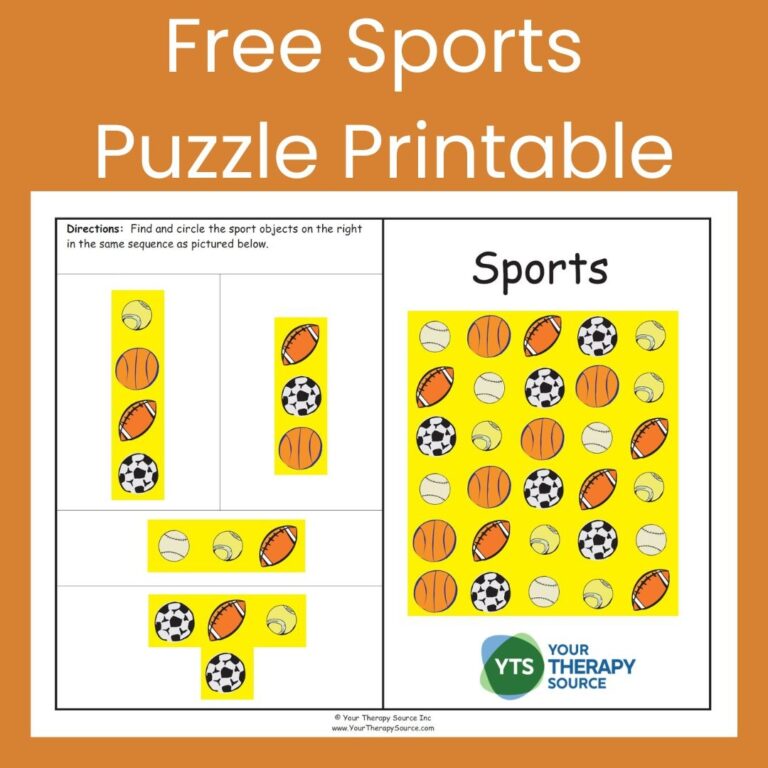 Free Sports Puzzle Printable Your Therapy Source