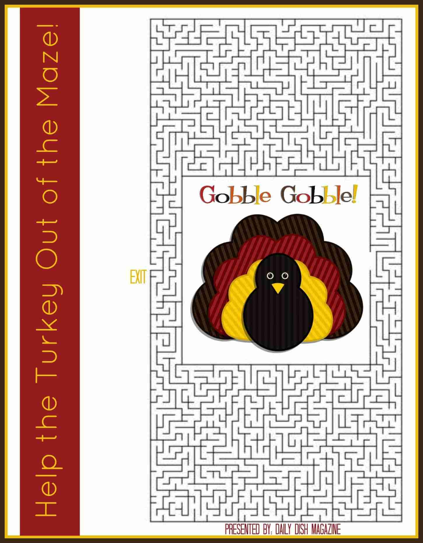 Free Thanksgiving Puzzle Worksheets