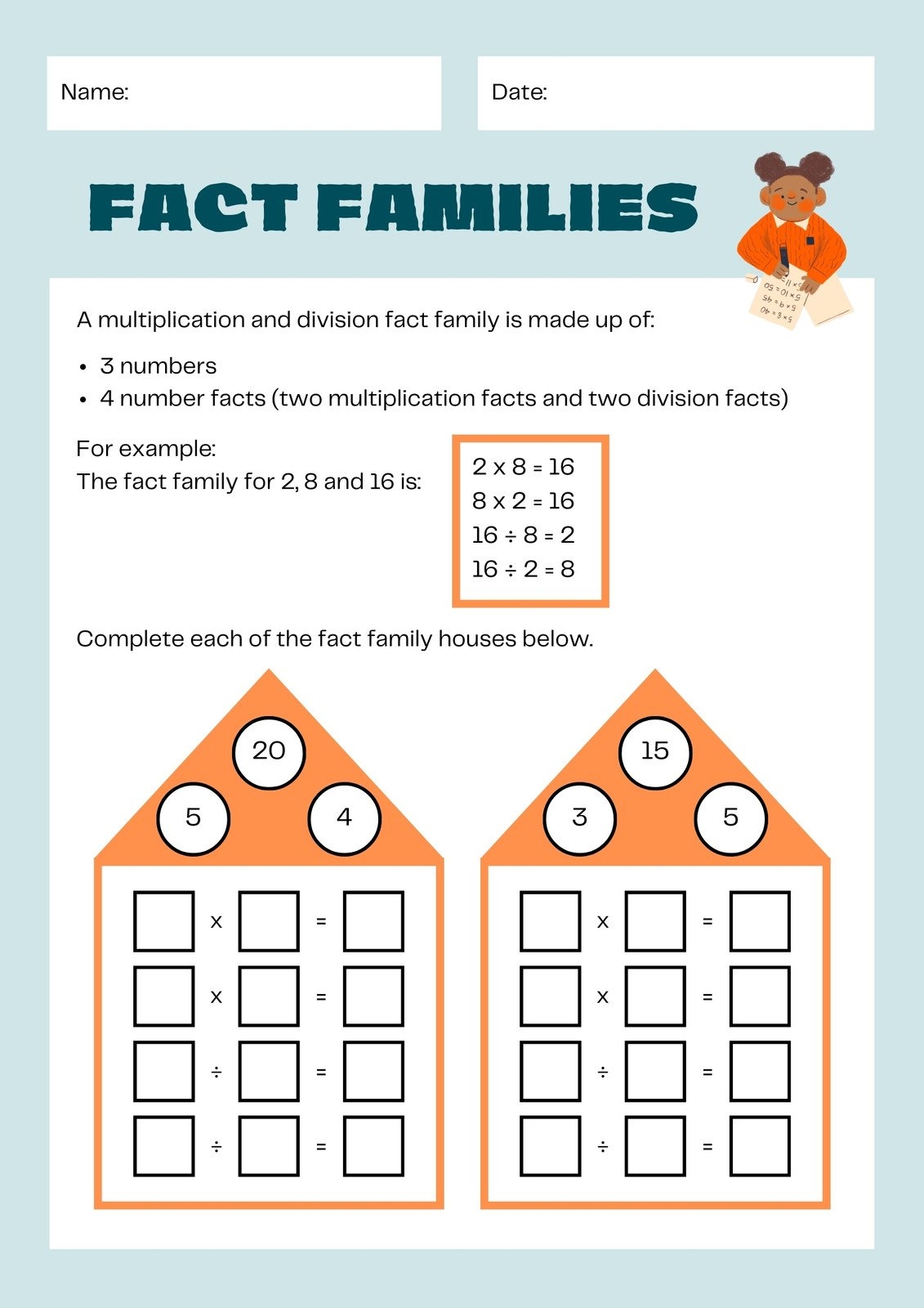Free To Edit And Print Division Worksheet Templates Canva