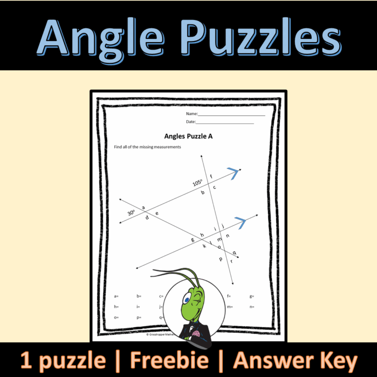 Freebie Angle Relationships Activity To Find Missing Angles In 