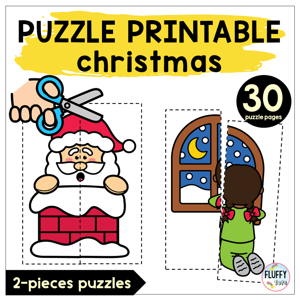 Fun Christmas Kids Activities Puzzle Printables FluffyTots