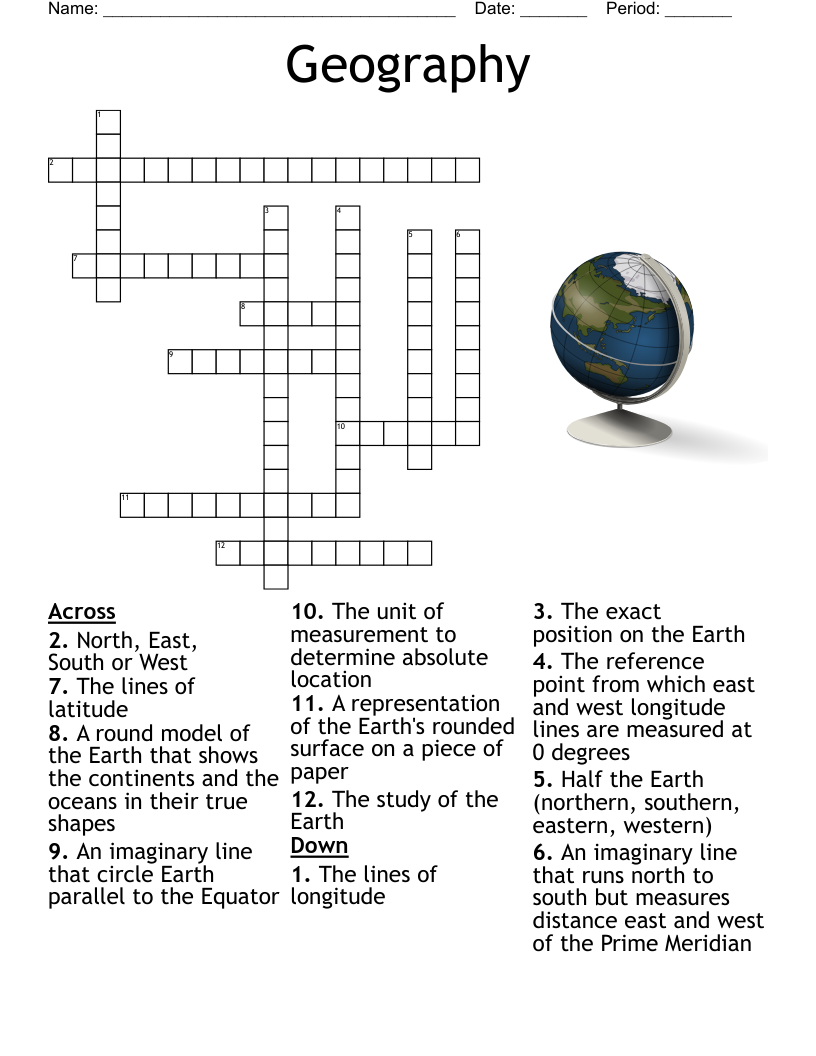 Geography Crossword WordMint