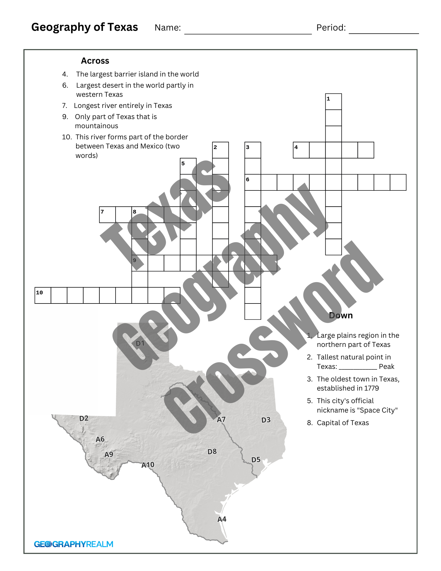 Geography Puzzle Worksheets