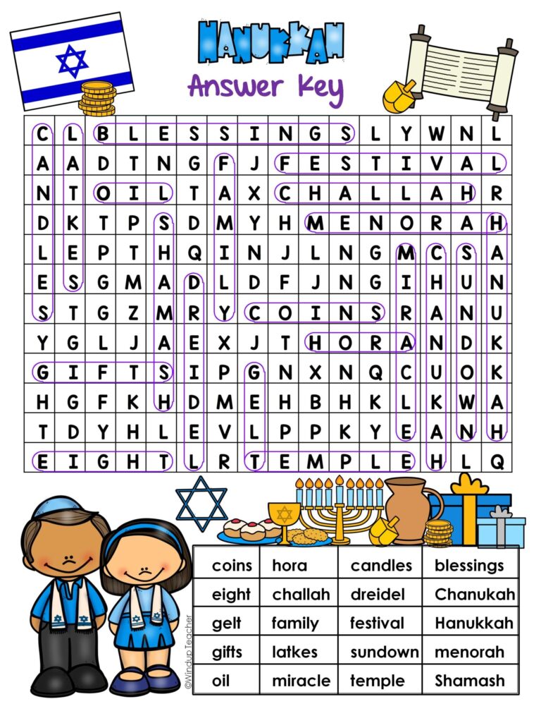 Hanukkah Word Search EASY Puzzle Ready To Go Made By Teachers