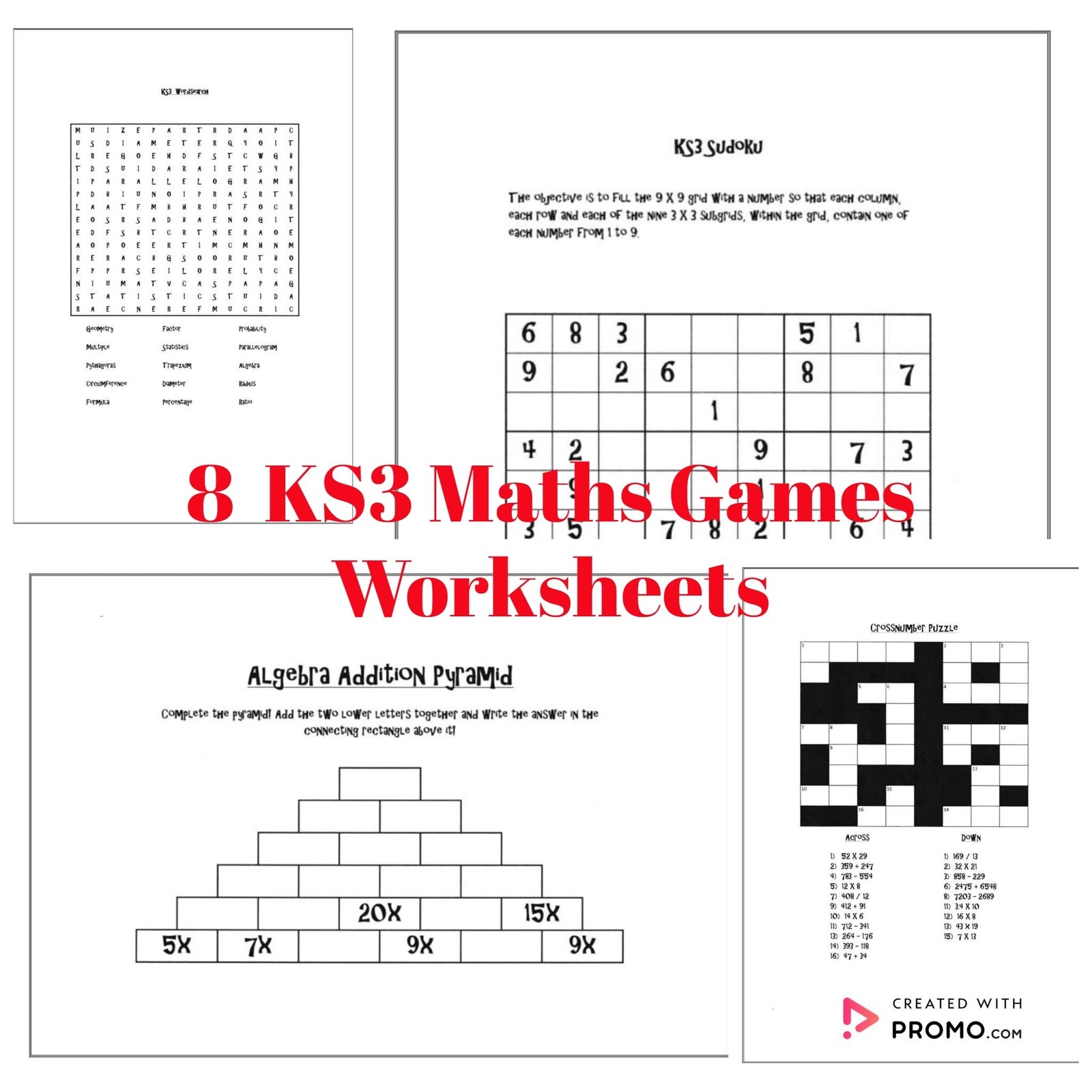 Fun Maths Puzzle Worksheets Ks3