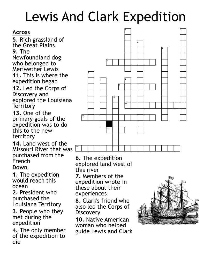 Lewis And Clark Expedition Crossword WordMint