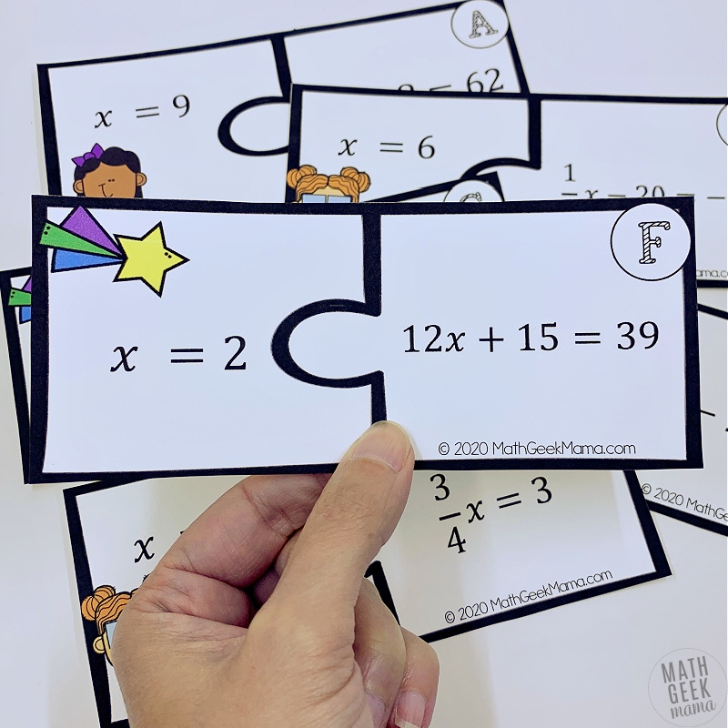 Linear Equations Puzzles Free Practice Set Math Geek Mama