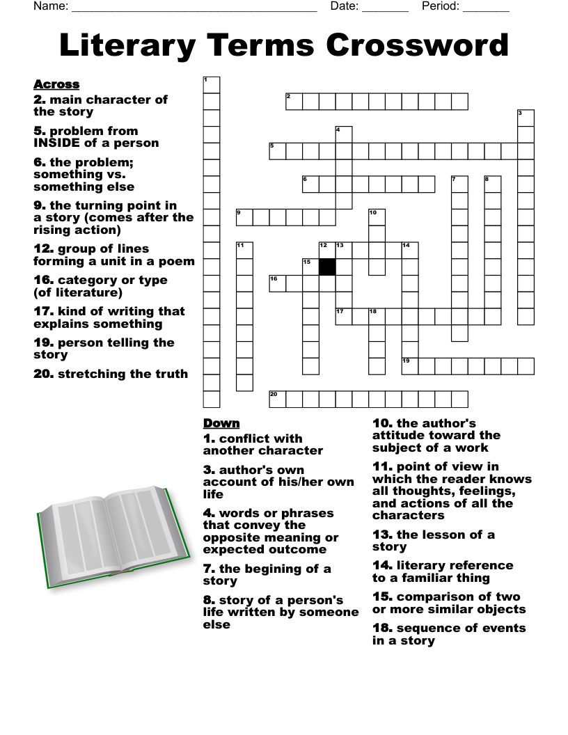 Literary Terms Worksheet WordMint