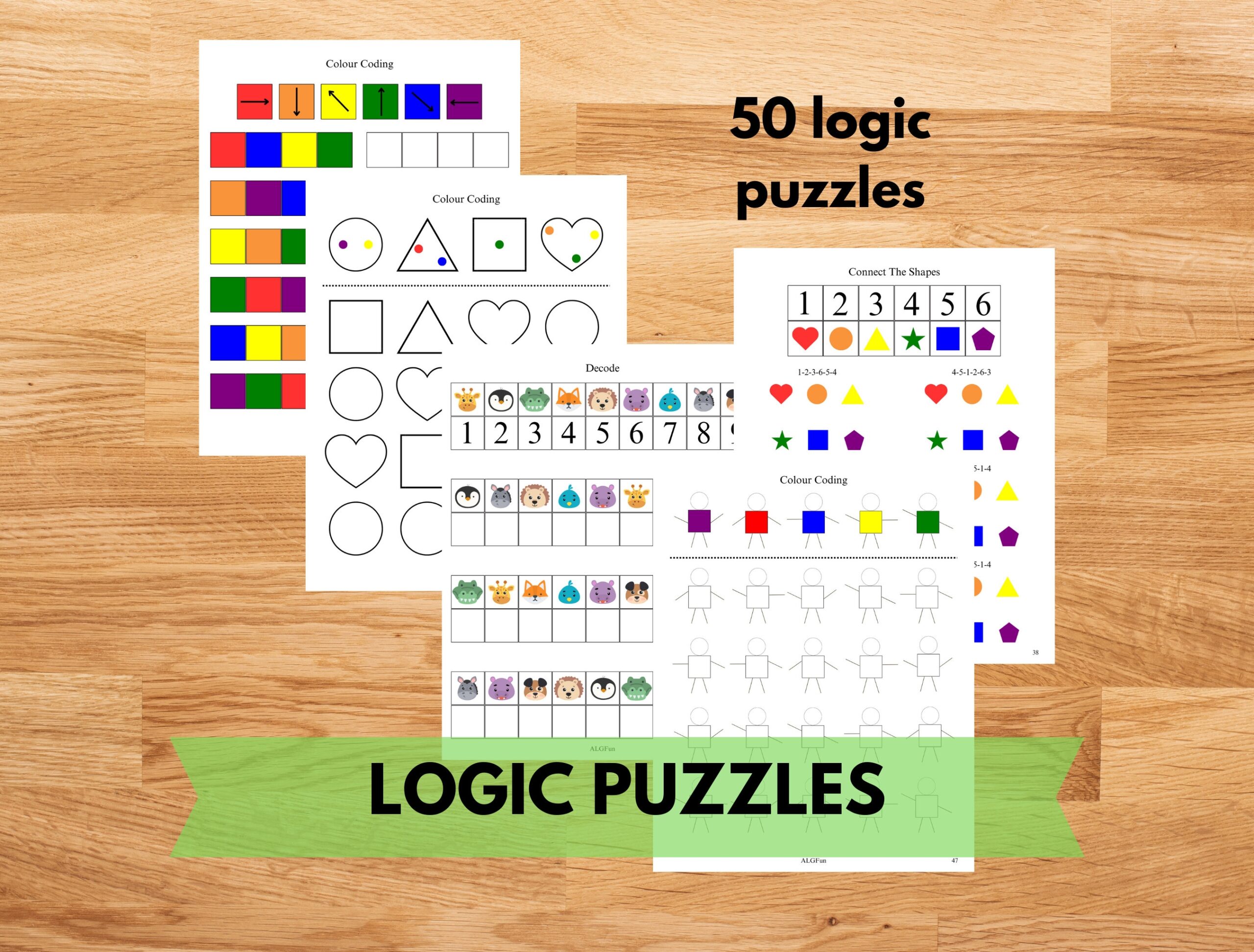 Logic Puzzle Worksheets Brain Teaser Printable Activity Problem Solving Matching Math Game 1st Grade Worksheet Color Matching Decoding Etsy