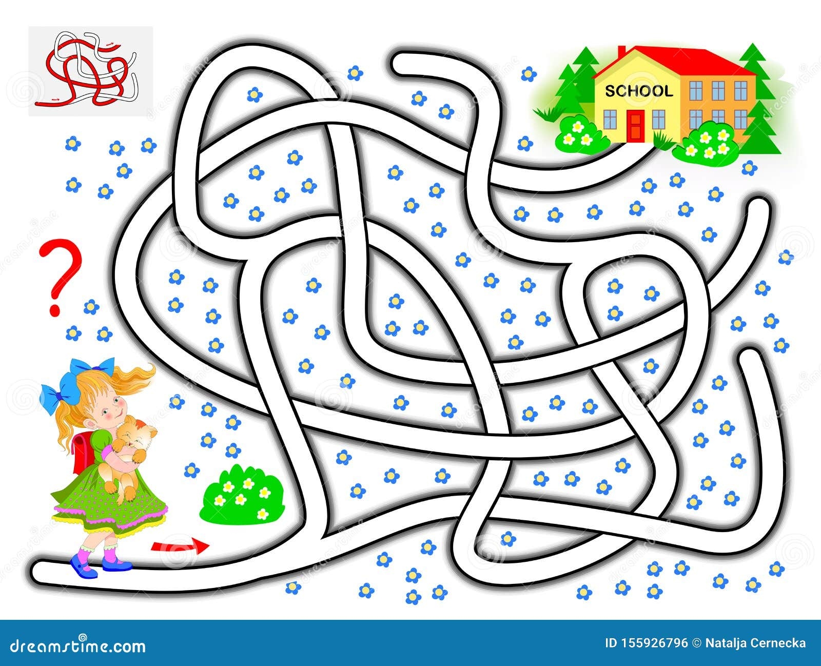 Logical Puzzle Game With Labyrinth For Children Help The Little 