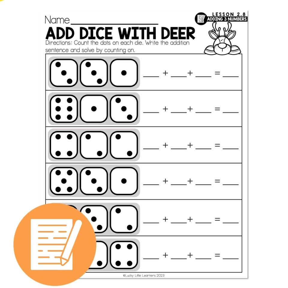 Lucky To Learn Math 1st Grade Lesson 2 8 Adding 3 Numbers 