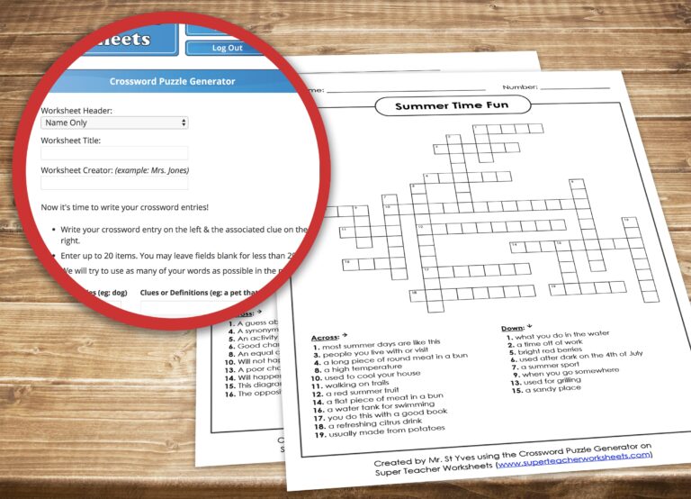 Make Your Own Puzzle Worksheets Blog Post