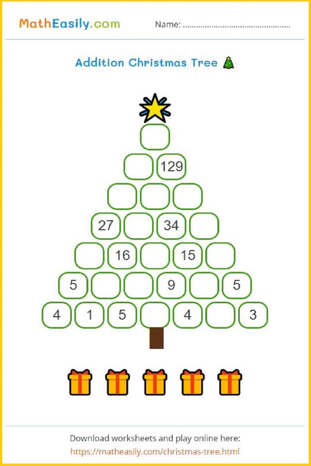 Holiday Math Puzzles Worksheets