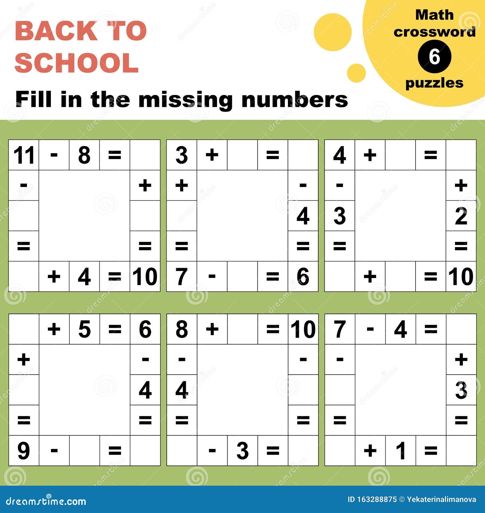 Math Crossword Puzzles Worksheet Stock Illustrations 59 Math 