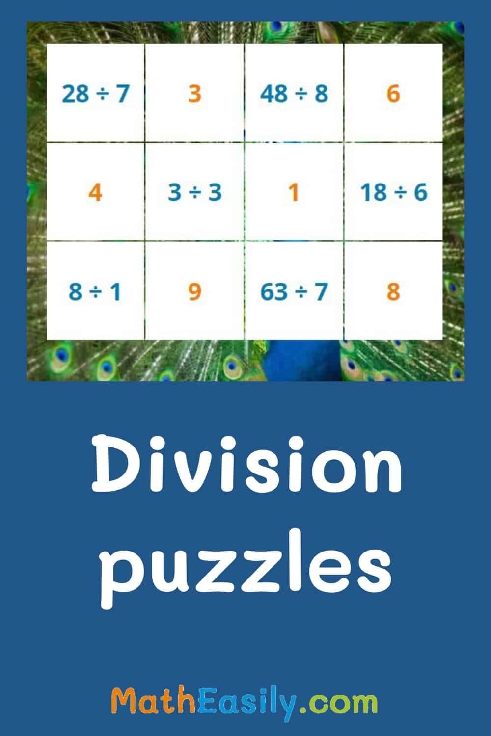 Math Division Puzzles ONLINE Printable