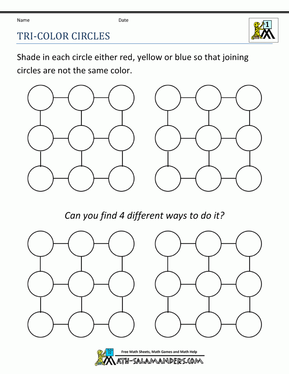 Math Puzzles For 1st Grade