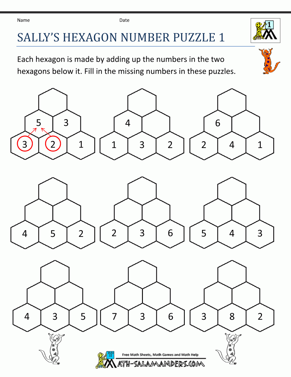 Math Puzzles For 1st Grade
