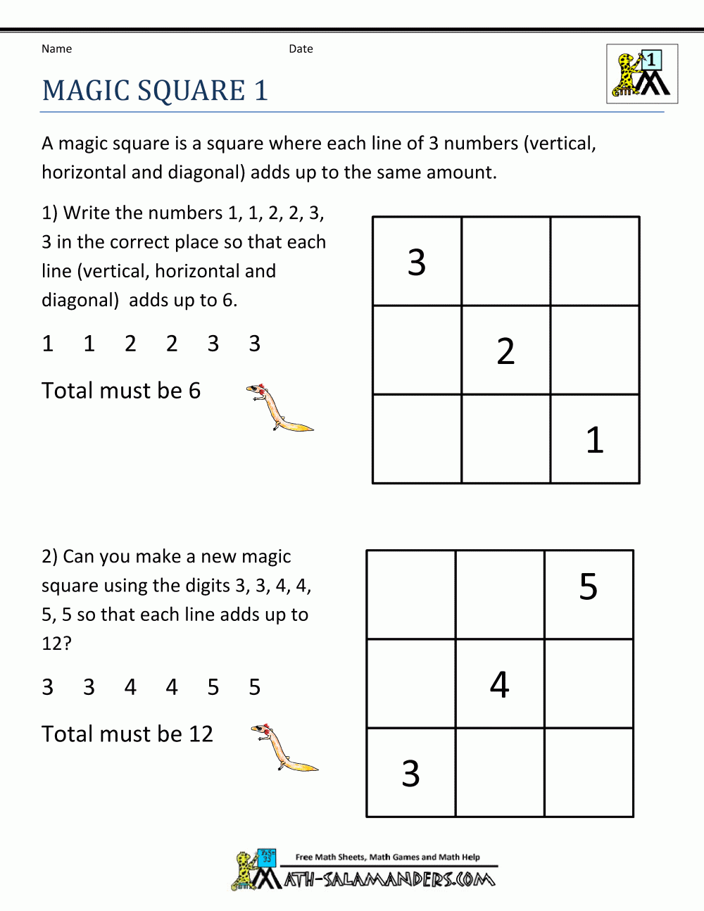 Math Puzzles For 1st Grade