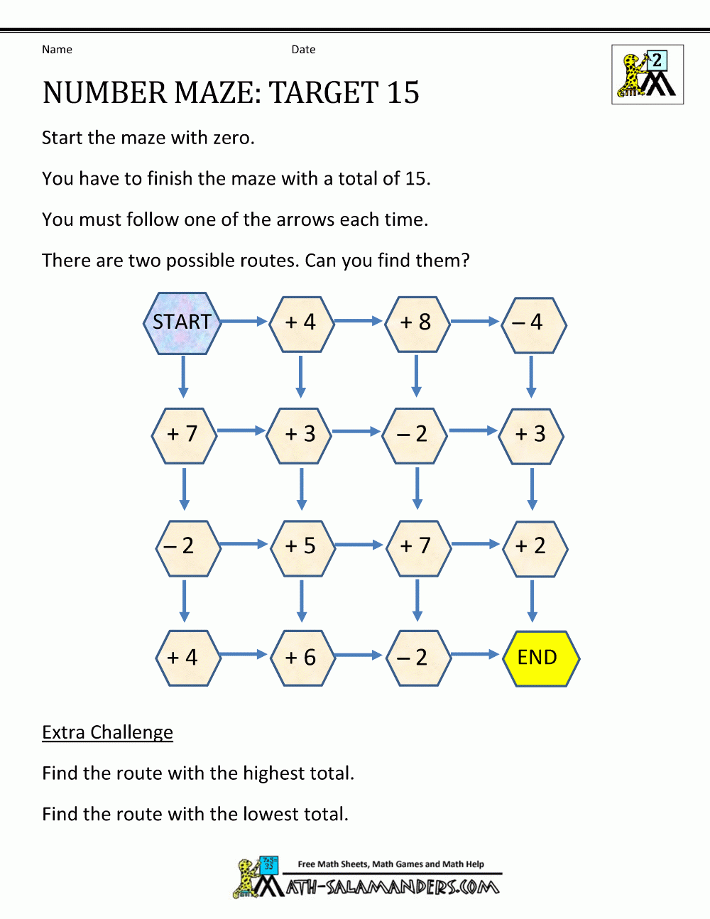 1st Grade Math Puzzle Worksheets