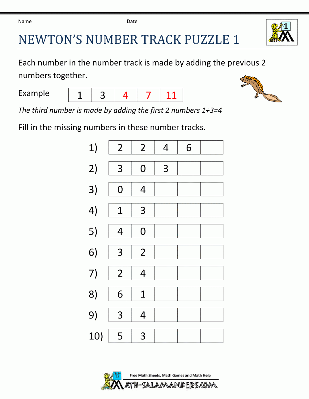 Math Puzzles For 1st Grade