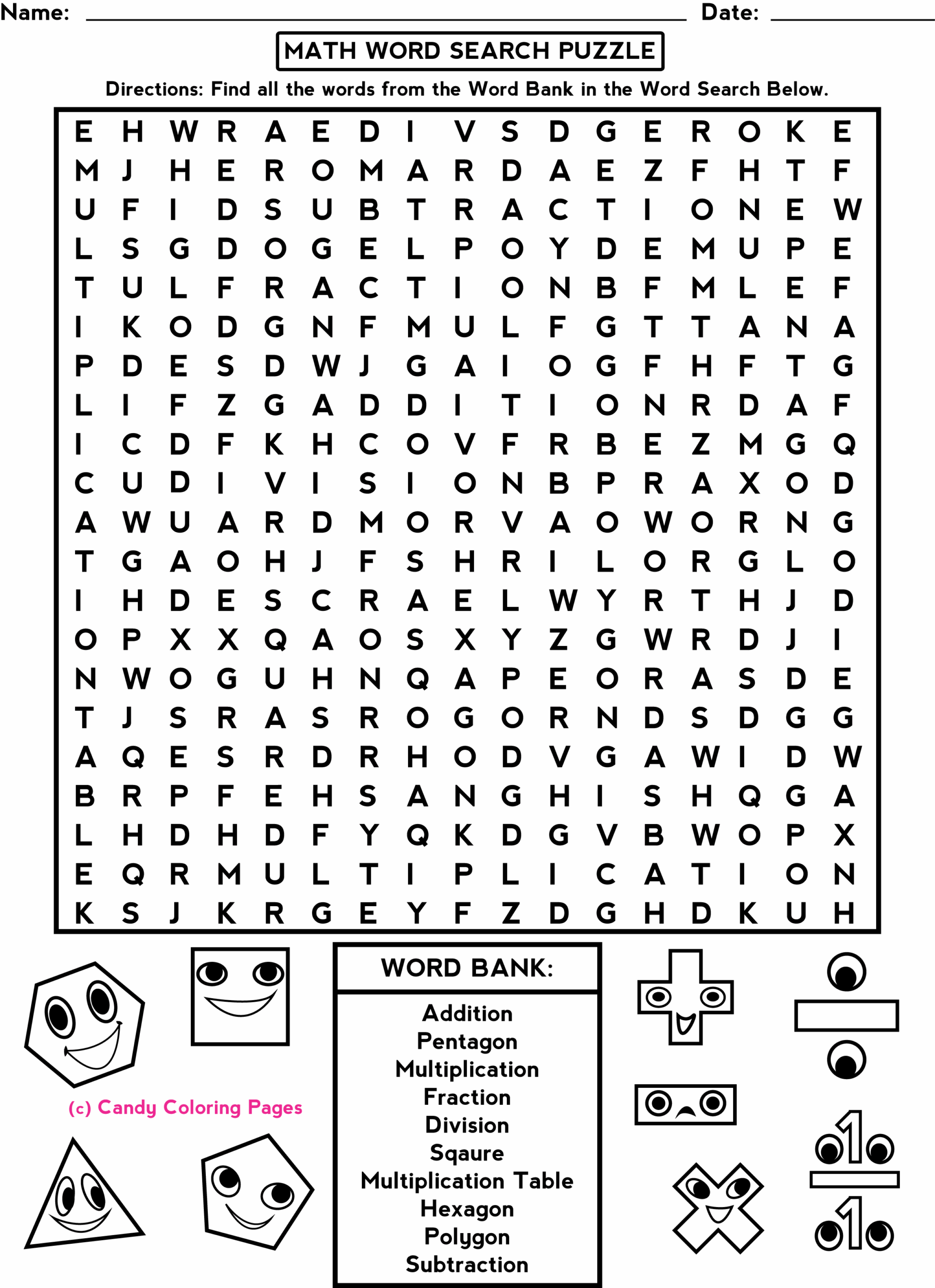 Math Puzzles Penny Candy Math Worksheets Worksheets Library