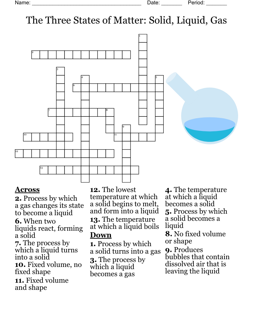 Matter And Change Crossword WordMint