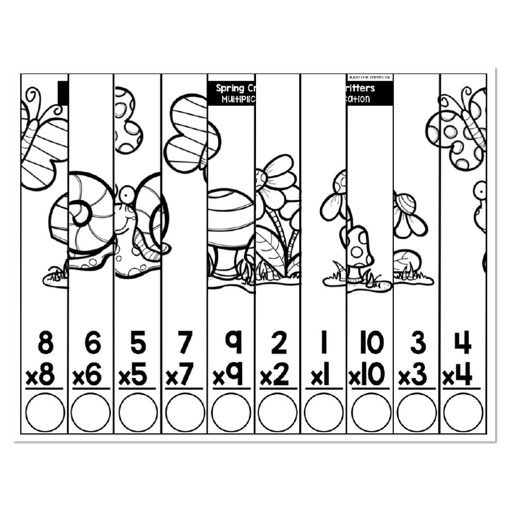 May Student Scrambled Math Puzzle Spring Critters 