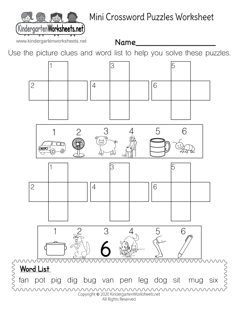 Crossword Puzzle Worksheet