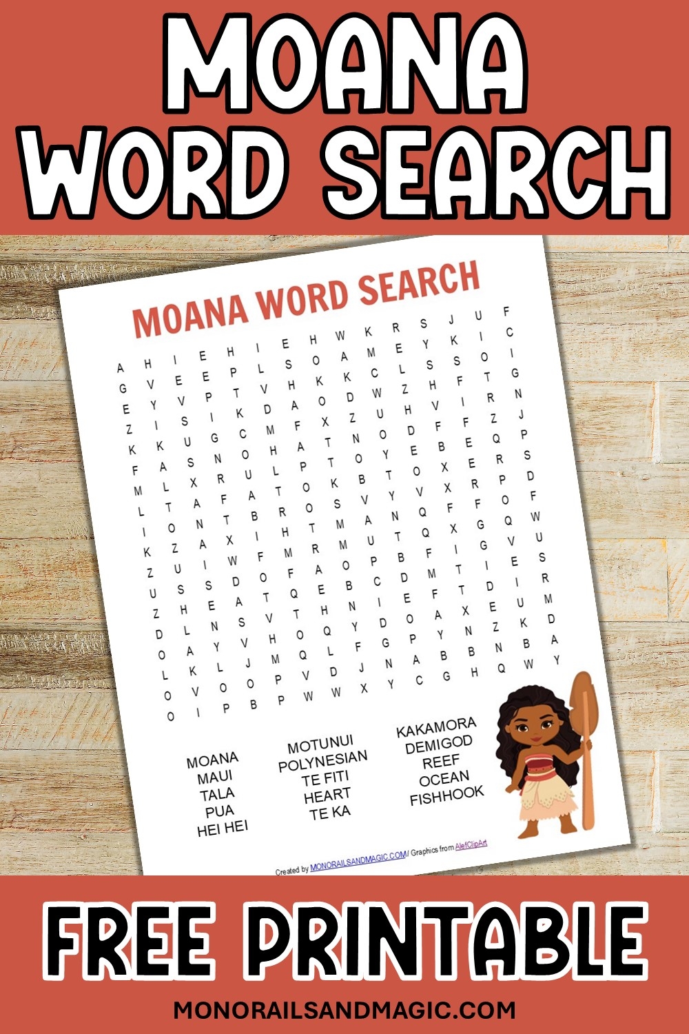 Moana Word Search Free Printable Monorails And Magic