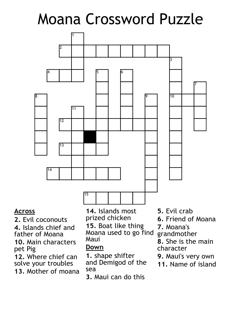 MOANA Word Search WordMint