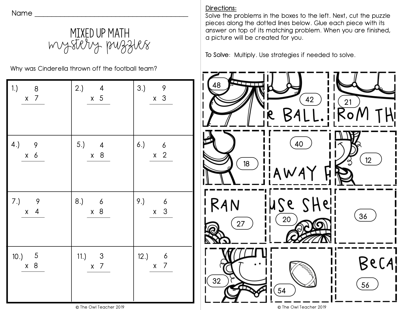 Multiplication Fact Fluency Mixed Up Puzzle Printable U0026 Digital Google The Owl Teacher