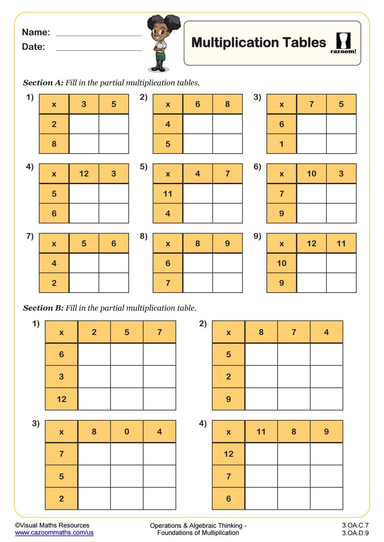 Multiplication Puzzle Worksheets 3rd Grade