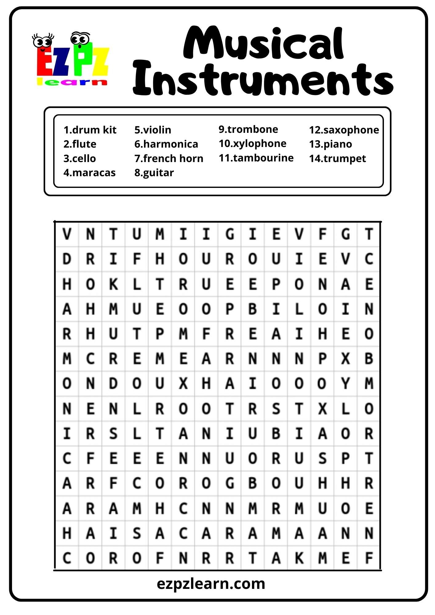 Music Puzzler Worksheets
