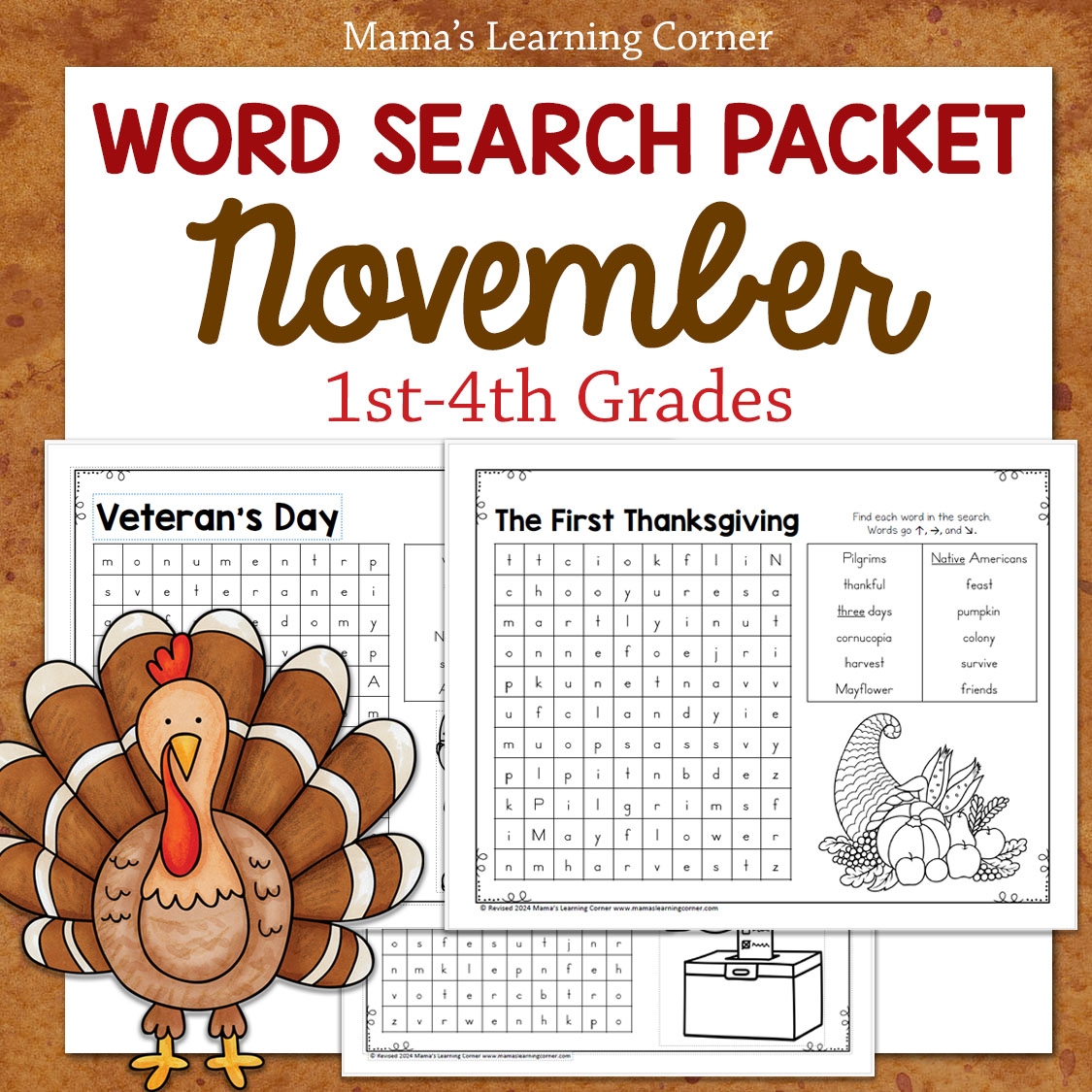 November Puzzle Worksheets