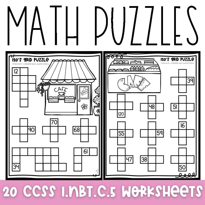 Numbers To 120 Math Puzzles Worksheets Classful