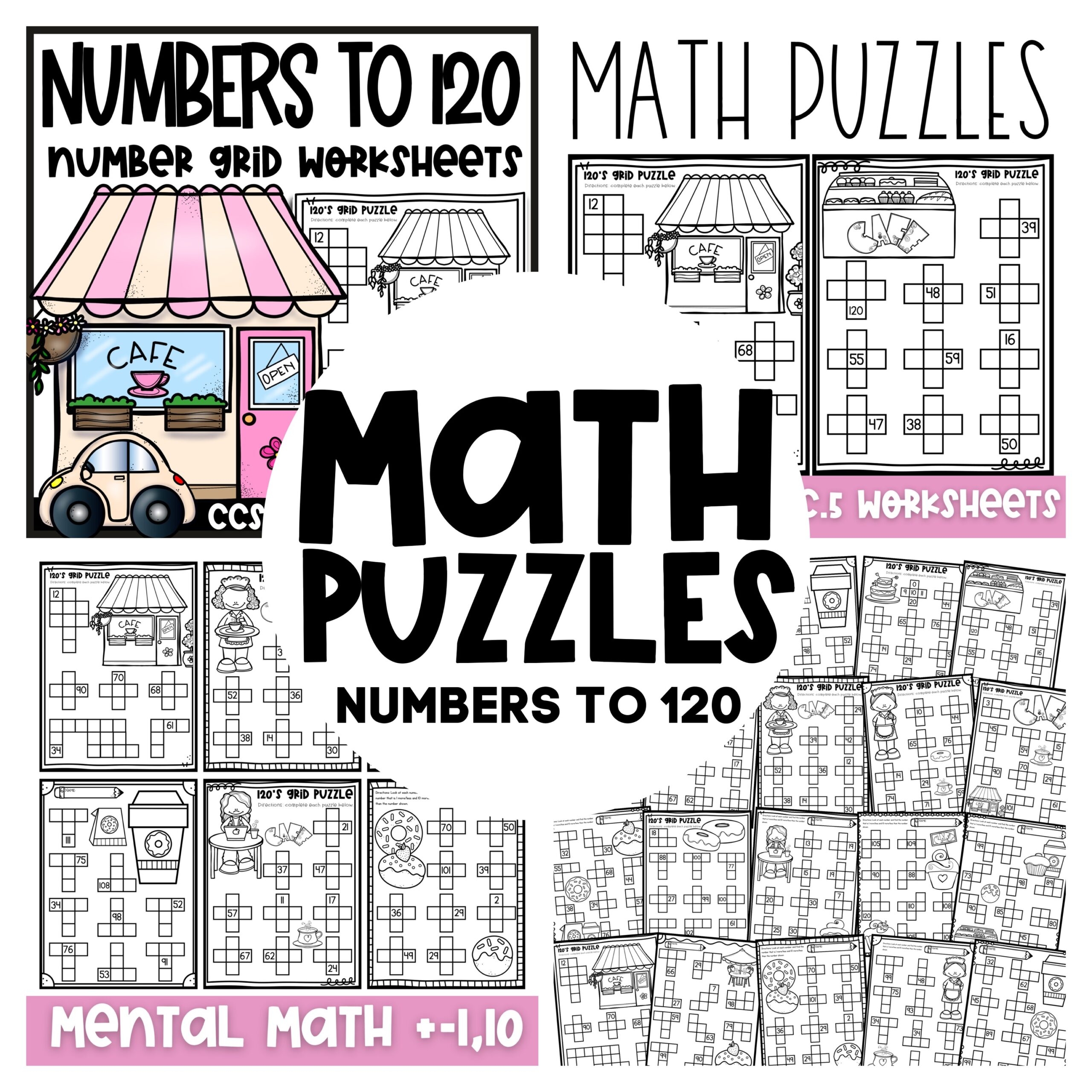Math Worksheets Grid Puzzles
