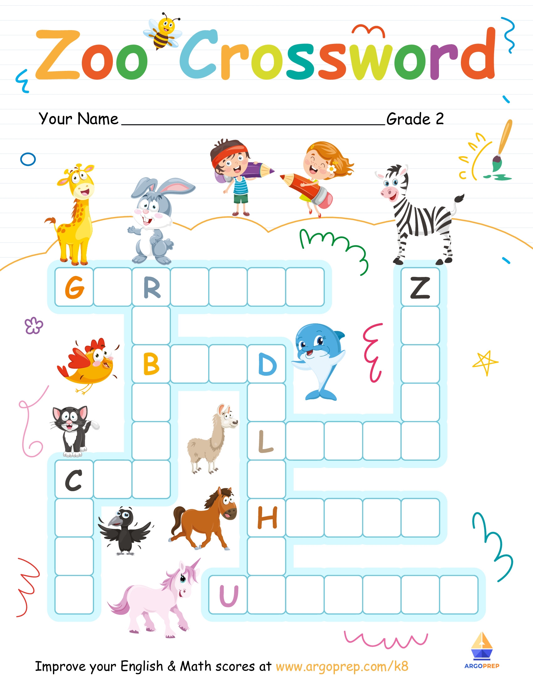Oliver And Sophia s Ultimate Zoo Animal Crossword Puzzle ArgoPrep