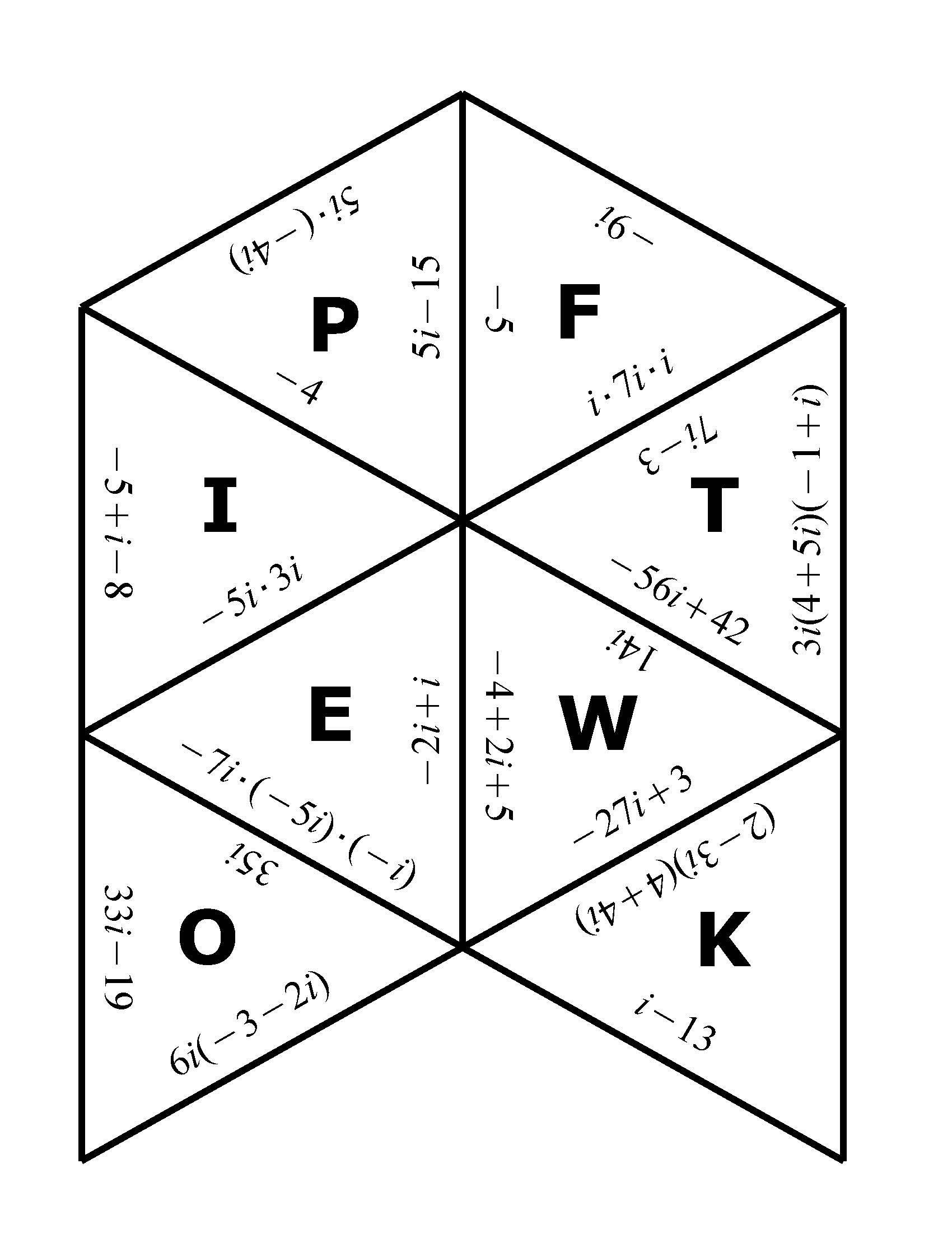 Operations With Complex Numbers Tarsia Puzzle