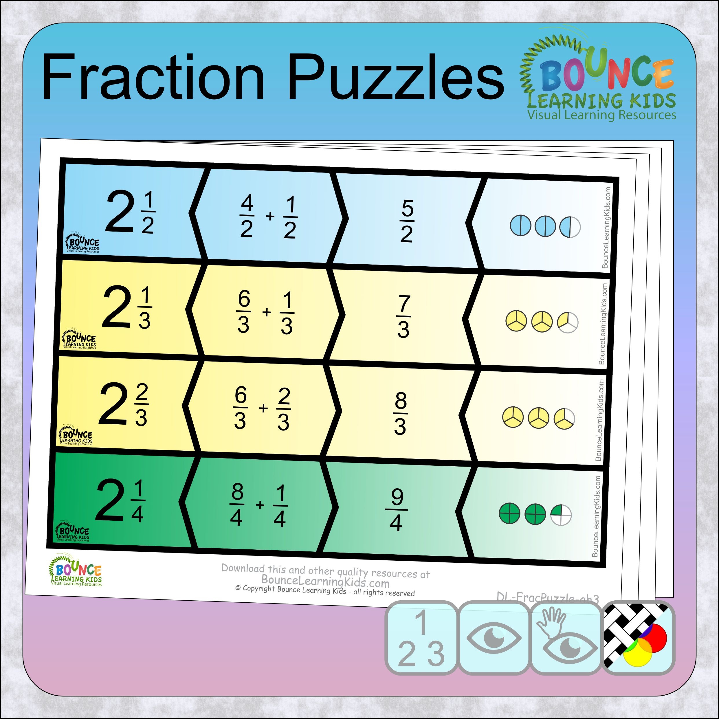 Over 60 Fun Fraction Puzzles Worksheets To Print U0026 Cut Out 