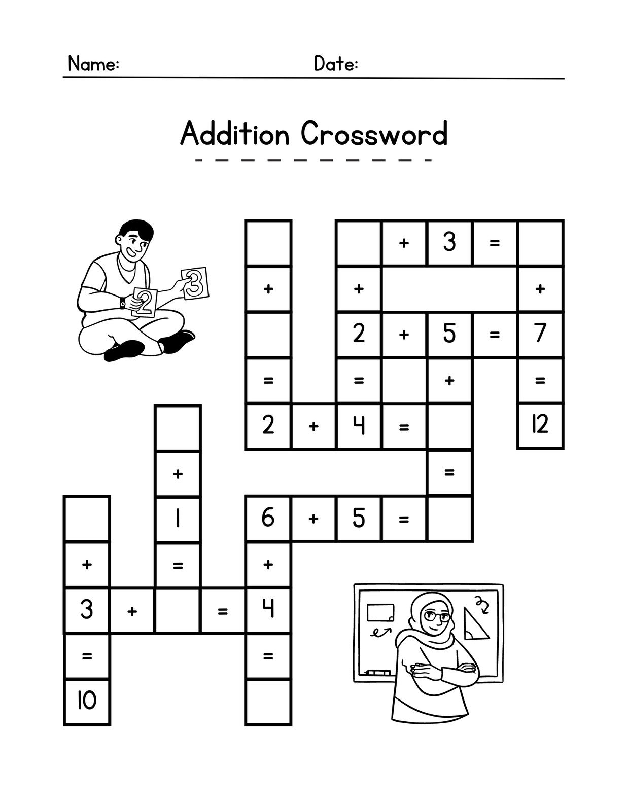 Page 2 Free To Print And Edit Addition Worksheet Templates Canva
