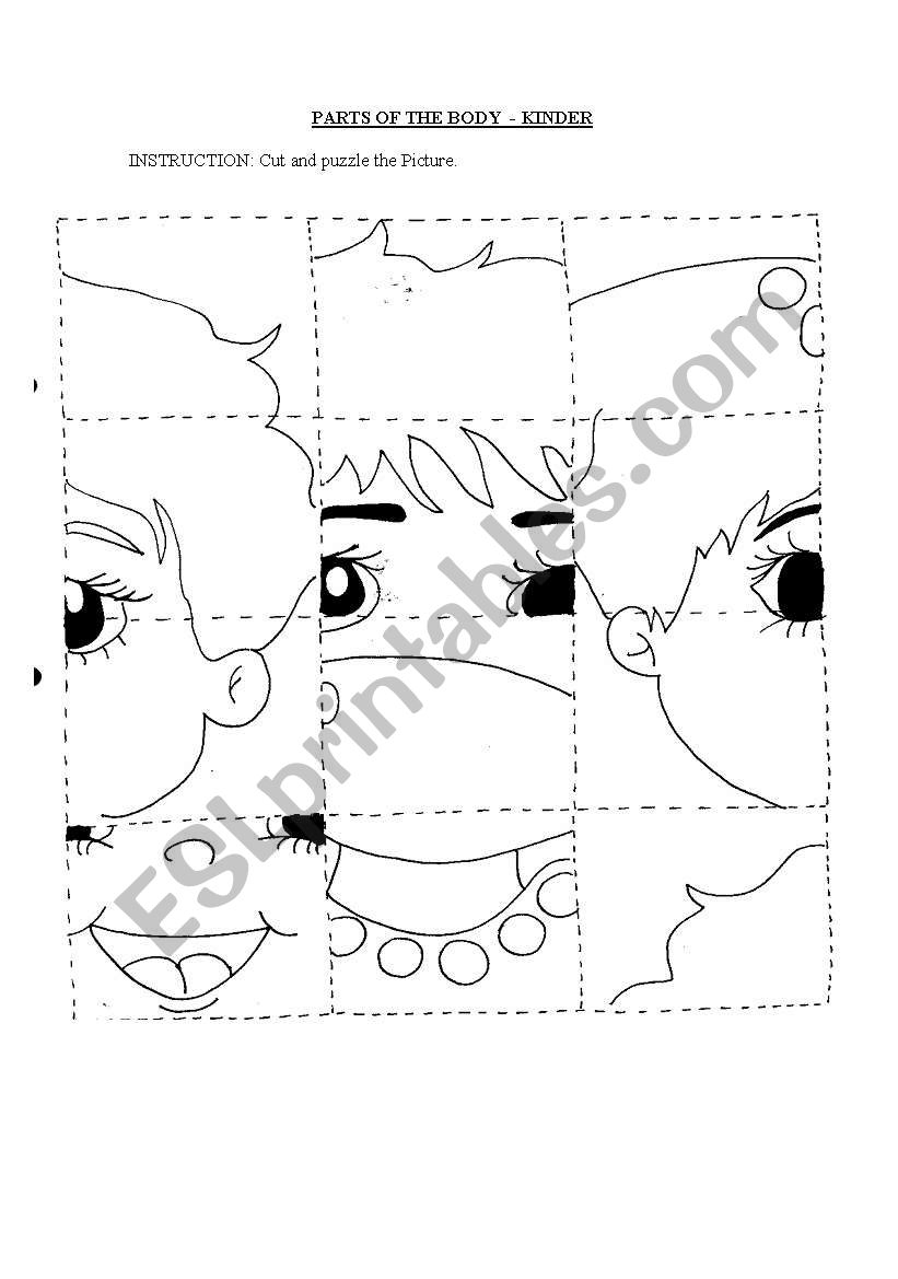 Parts Of The Body Puzzle ESL Worksheet By Rosario