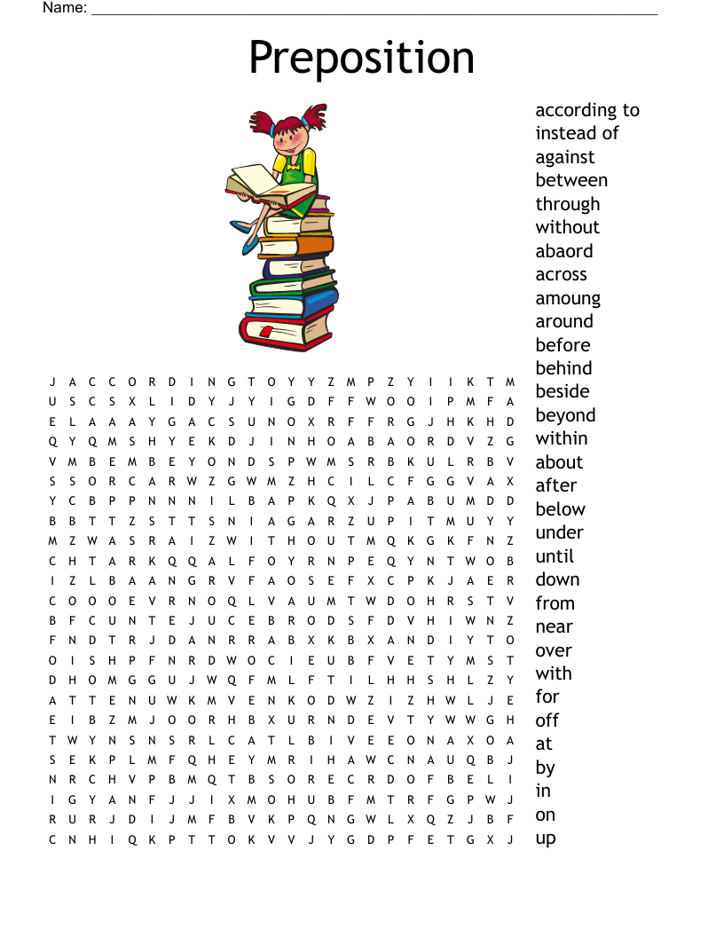 Preposition Puzzle Worksheets