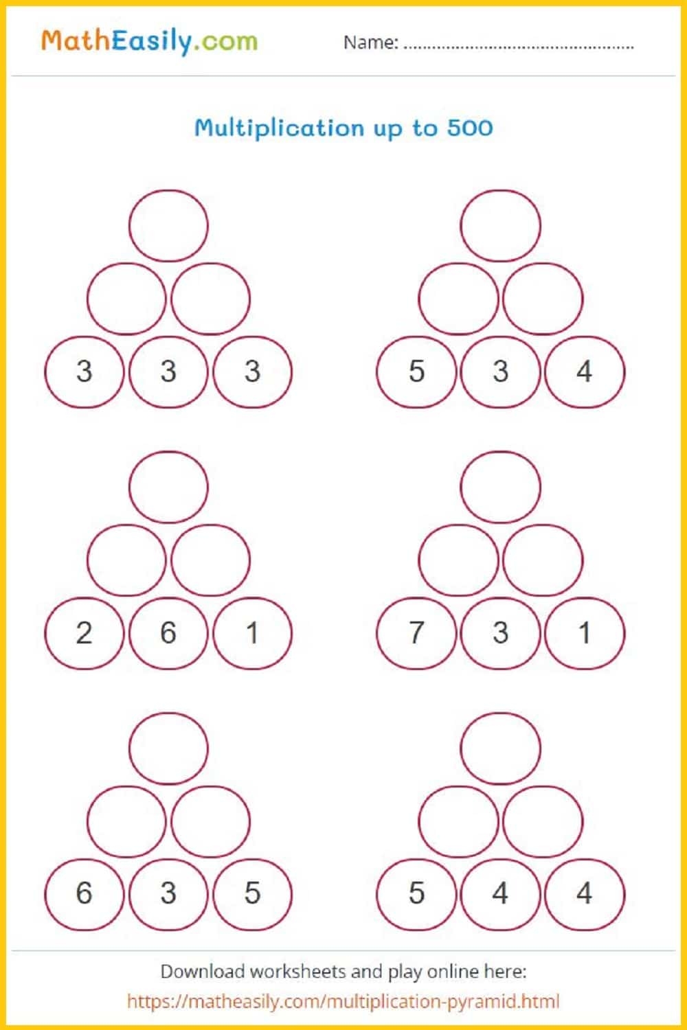 Basic Multiplication Puzzle Worksheets 5th Grade